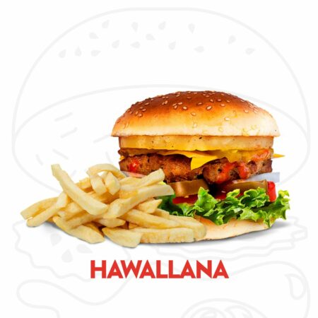 ¡Saborea el paraíso tropical con nuestra deliciosa hamburguesa hawaiana! Imagina una jugosa hamburguesa de carne 100% Angus, cubierta con piña a la parrilla.